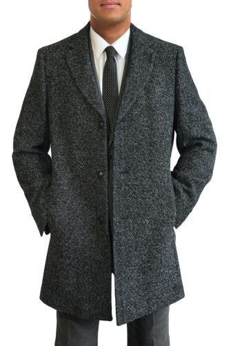 Daniel Hechter Designer Wool Herringbone Topcoat to Size 60