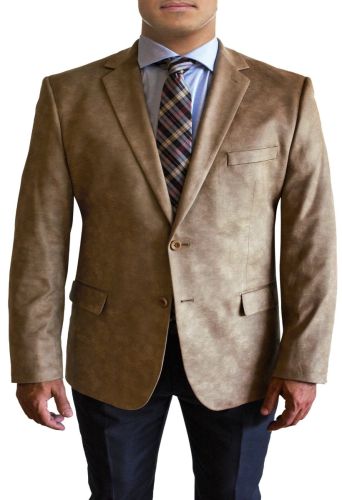Designer Stretch Leather Like Microfiber Sport Coat in 4 Colors by Daniel Hechter to Size 58R & 58L