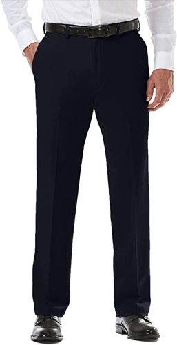 Big and Tall Haggar Microfiber Flat Front Pants to Size 60