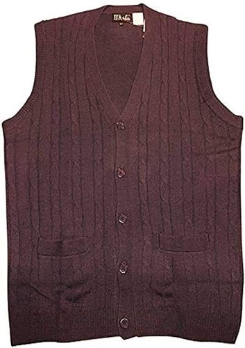 Cable Knit Sleeveless Cardigan Sweater Vest to 6XB and 6XT