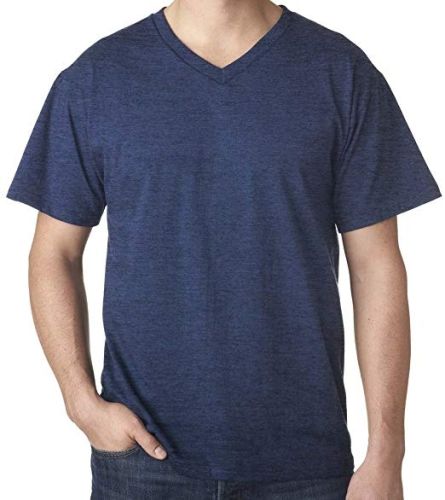 Ultra Soft V-Neck T-Shirt to 6X Tall and 8X Big in Black and Navy Heather