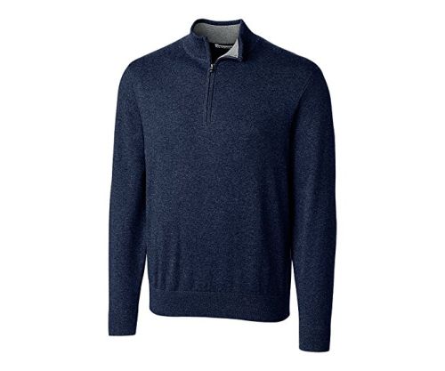 Englishman's Cotton V-Neck Half-Zip by Cutter and Buck