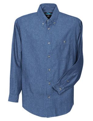 Denim Shirt to 6X Big and 6X Tall in Black and Blue