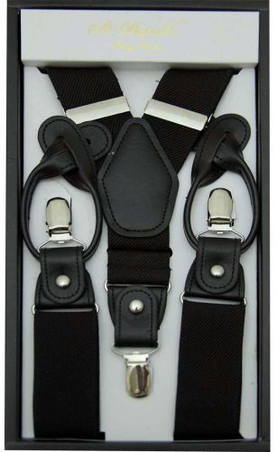 Big and Tall Combo Button and Clip Suspenders in Extra Long Sixes