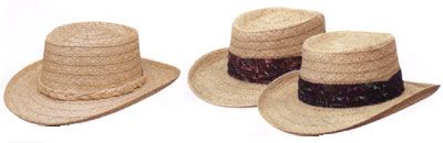 Straw Hat with Raffia or Batik Print Band