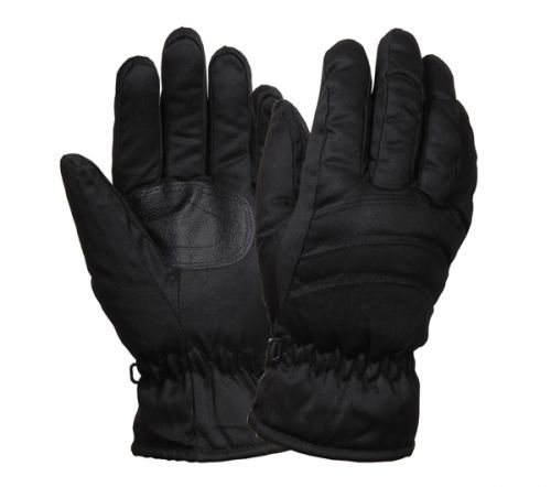 Insulated Hunting Cold Weather Gloves with Leather Palm in Black to 2XL