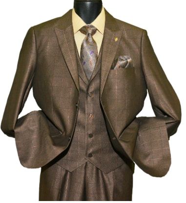 Silk-Look Window Pane Suit