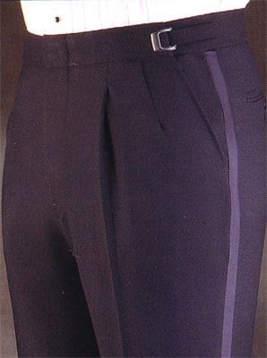 Tuxedo Trouser in Wool or Polyester
