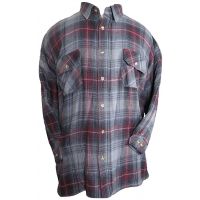 Big and Tall Beefy Super Soft Jersey Fleece Lined Flannel Shirts to 6XB and 4XT in Grey Burgundy Plaid